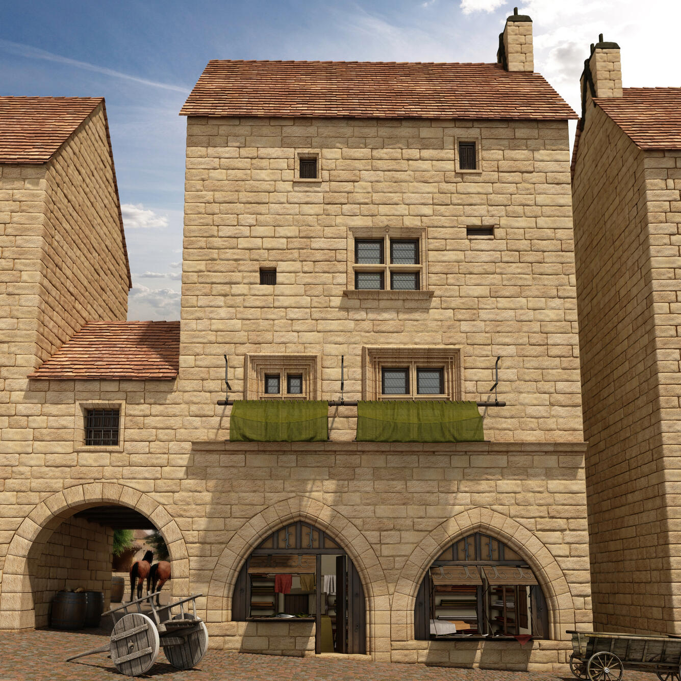 Reconstitution de la Maison du Sénéchal au Moyen Âge